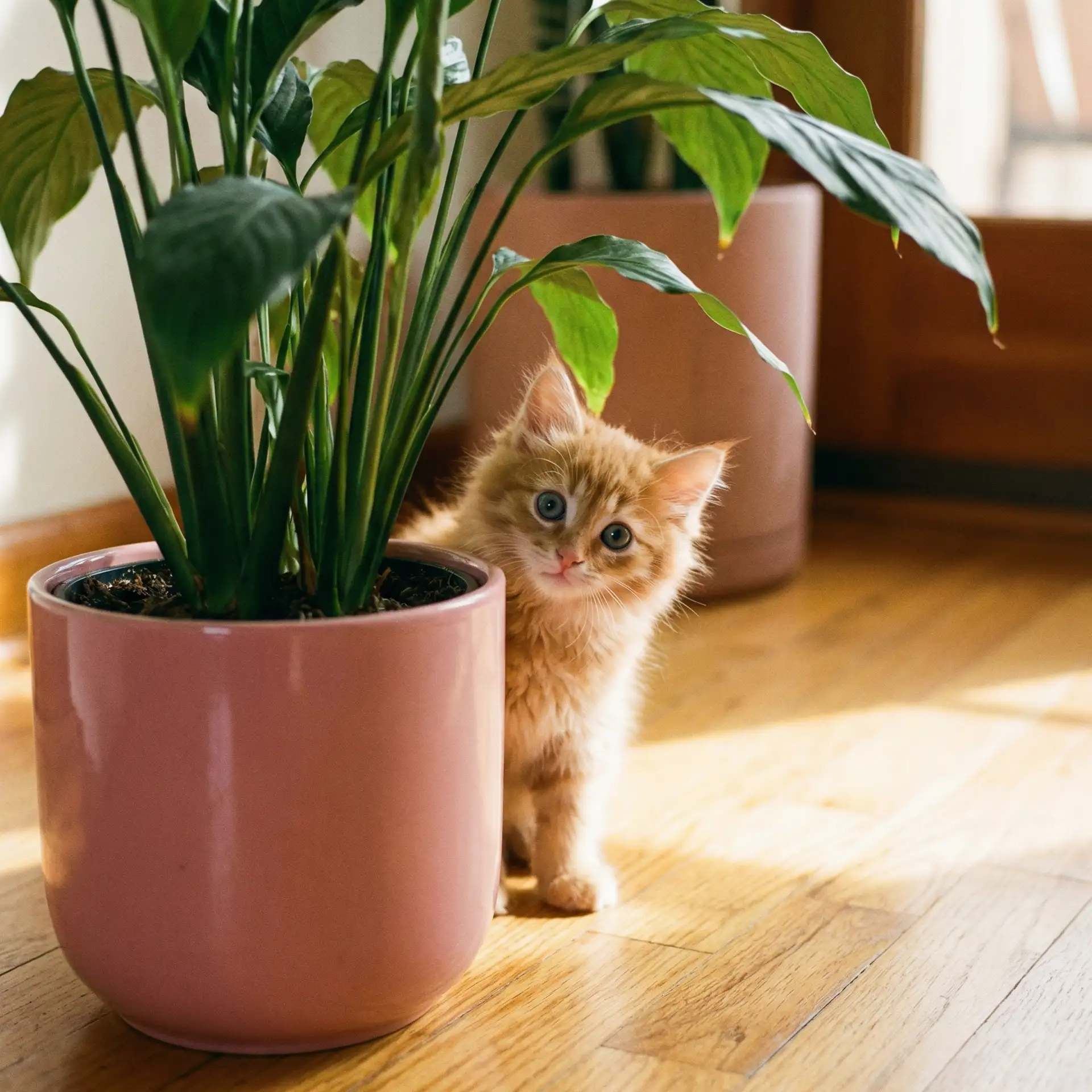 小猫从花盆后探头 - 香蒸焦蕉伊在线
