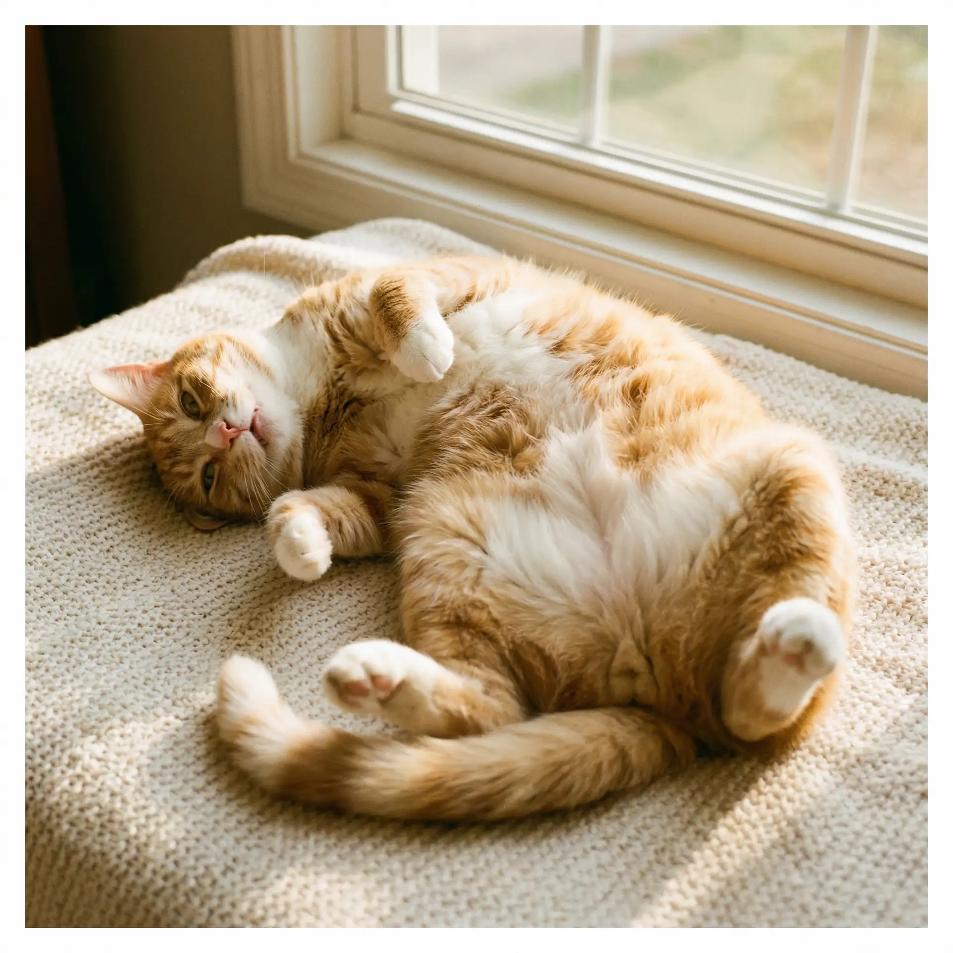 猫咪仰躺露出肚皮 - 香蒸焦蕉伊在线